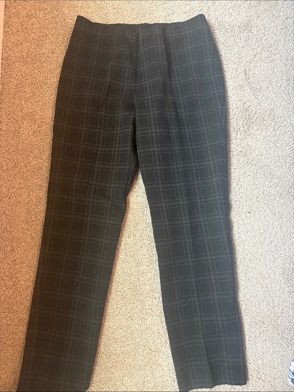 J.jill slim ankle Ponte knit Black Plaid Pants